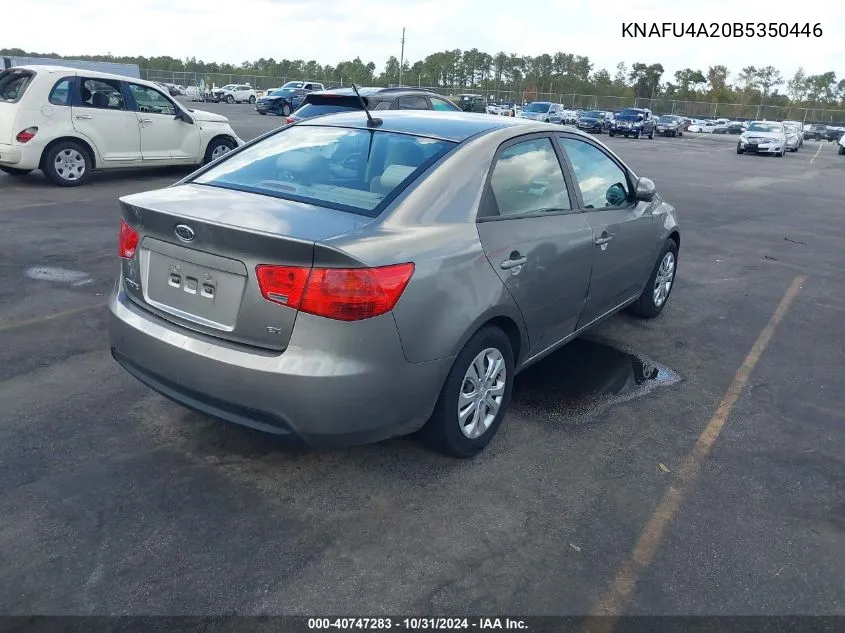 2011 Kia Forte Ex VIN: KNAFU4A20B5350446 Lot: 40747283