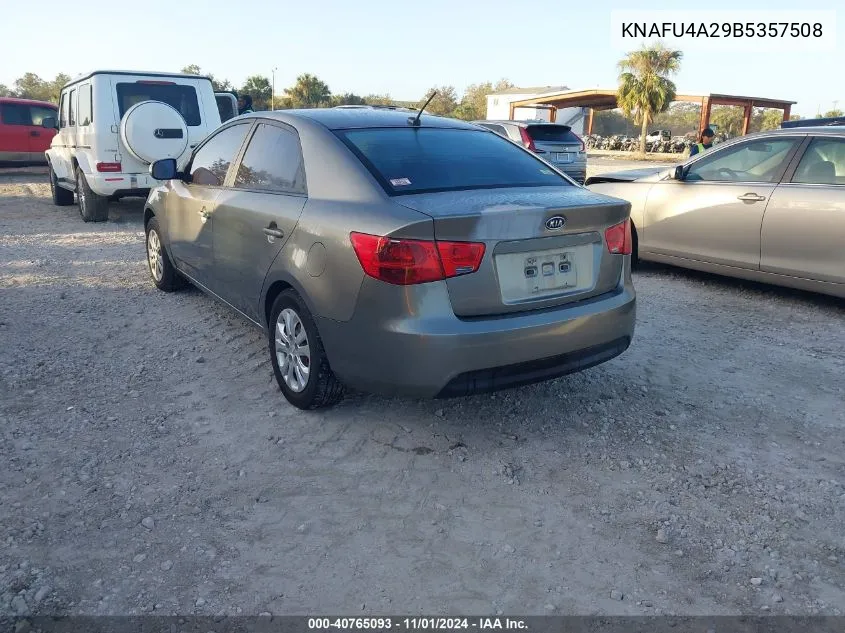 2011 Kia Forte Ex VIN: KNAFU4A29B5357508 Lot: 40765093