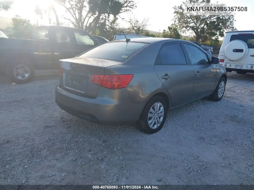 2011 Kia Forte Ex VIN: KNAFU4A29B5357508 Lot: 40765093