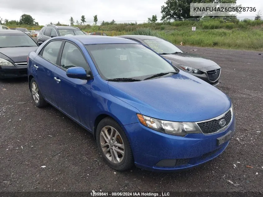 2012 Kia Forte VIN: KNAFU4A26C5628736 Lot: 12059841