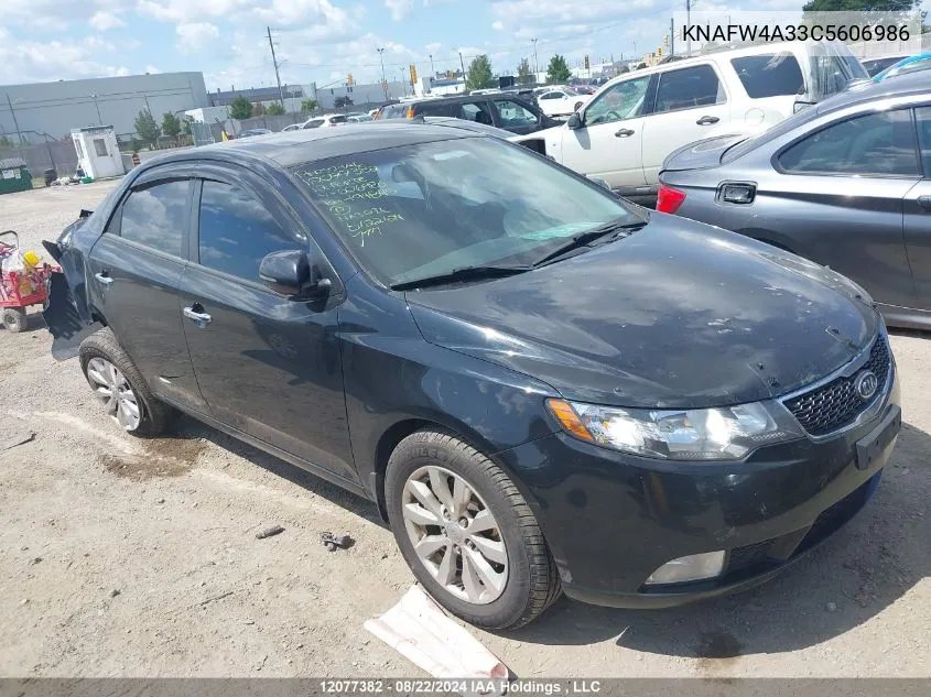 2012 Kia Forte Sx VIN: KNAFW4A33C5606986 Lot: 12077382