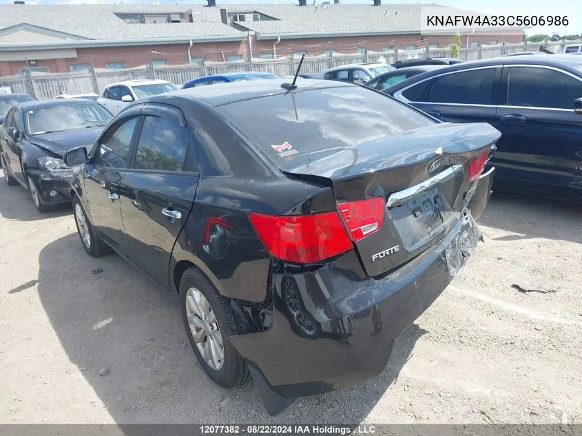 2012 Kia Forte Sx VIN: KNAFW4A33C5606986 Lot: 12077382