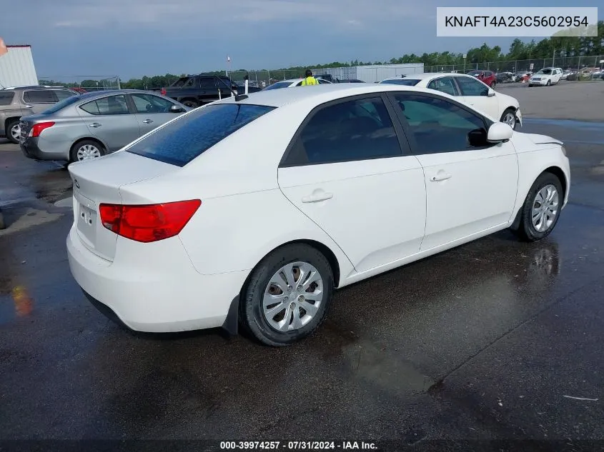 2012 Kia Forte Lx VIN: KNAFT4A23C5602954 Lot: 39974257