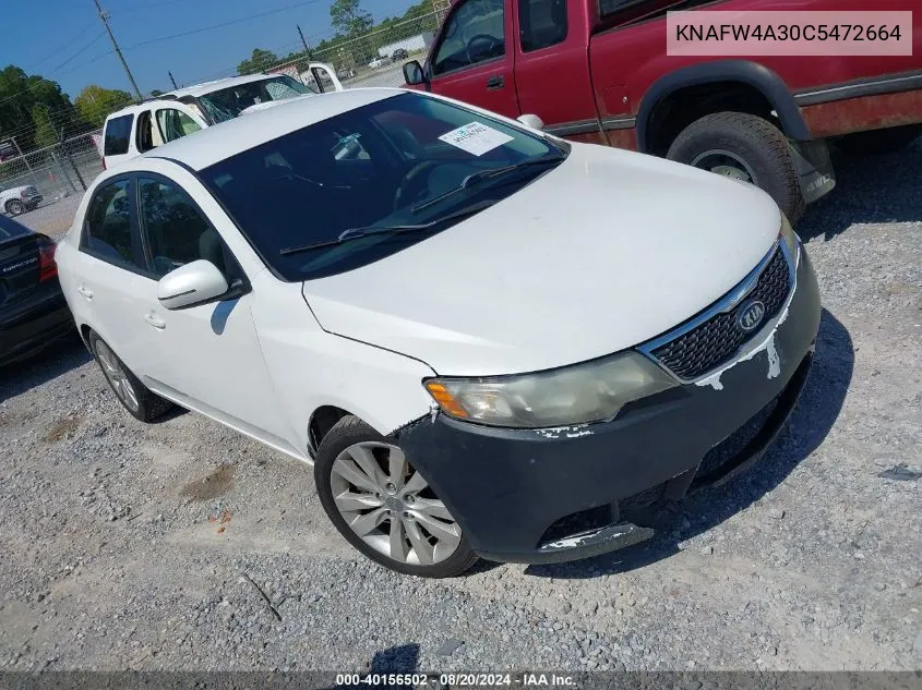 2012 Kia Forte Sx VIN: KNAFW4A30C5472664 Lot: 40156502