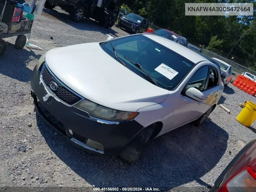 2012 Kia Forte Sx VIN: KNAFW4A30C5472664 Lot: 40156502