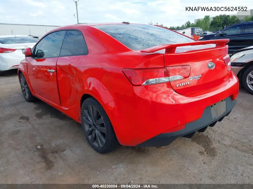 2012 Kia Forte Koup Sx VIN: KNAFW6A30C5624552 Lot: 40230004