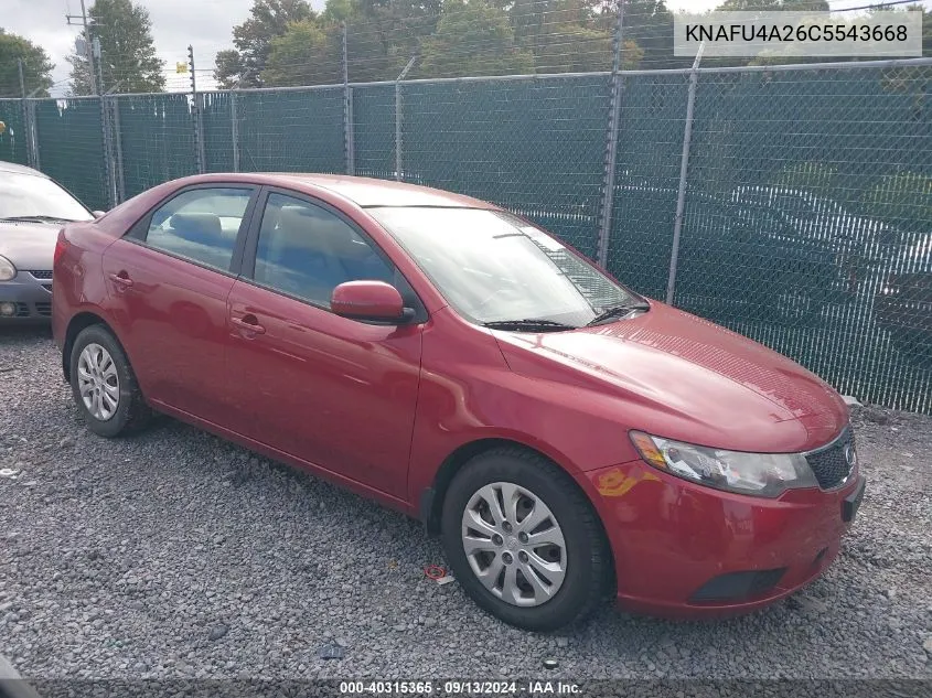 2012 Kia Forte Ex VIN: KNAFU4A26C5543668 Lot: 40315365