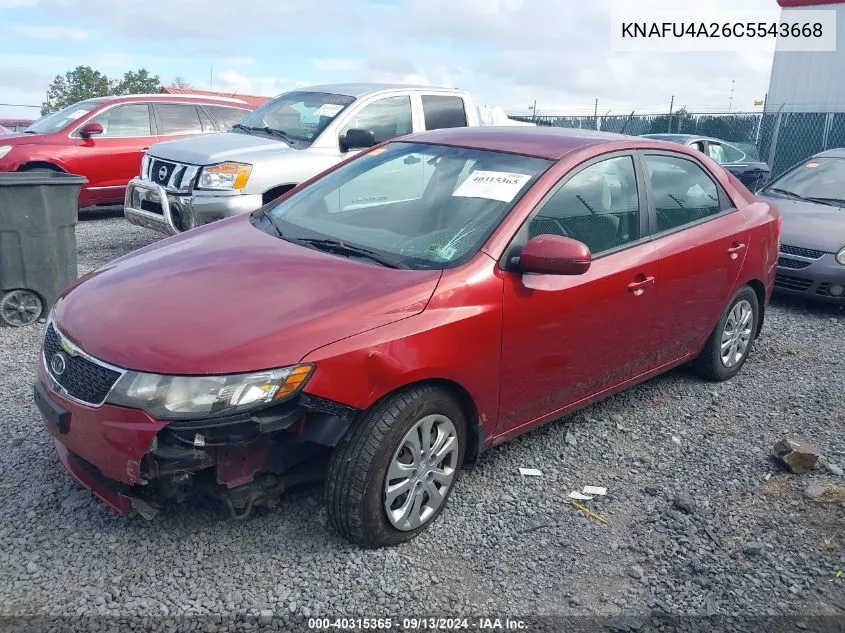 2012 Kia Forte Ex VIN: KNAFU4A26C5543668 Lot: 40315365