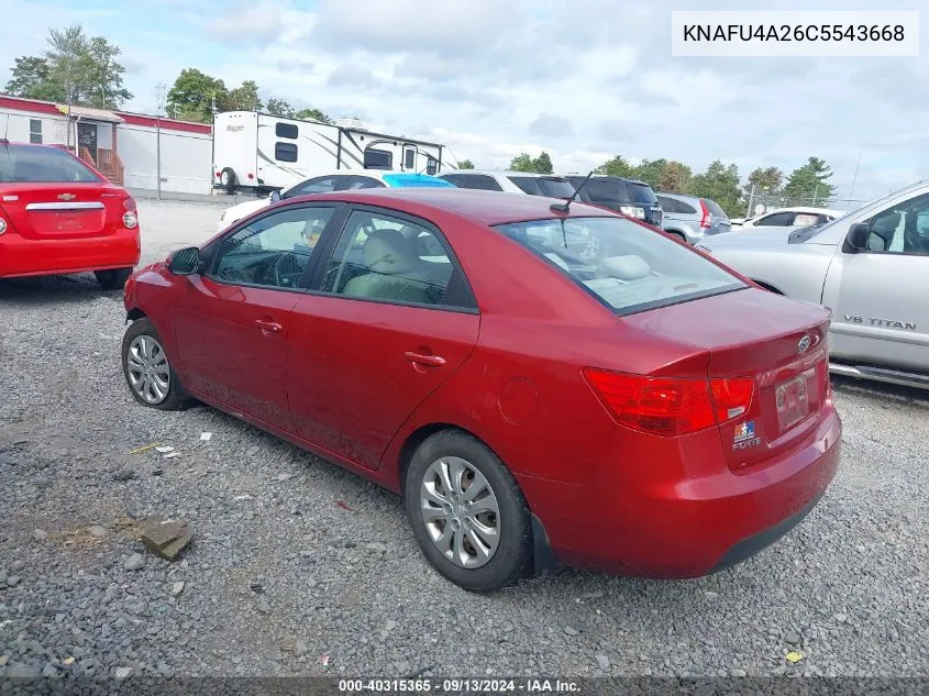 2012 Kia Forte Ex VIN: KNAFU4A26C5543668 Lot: 40315365