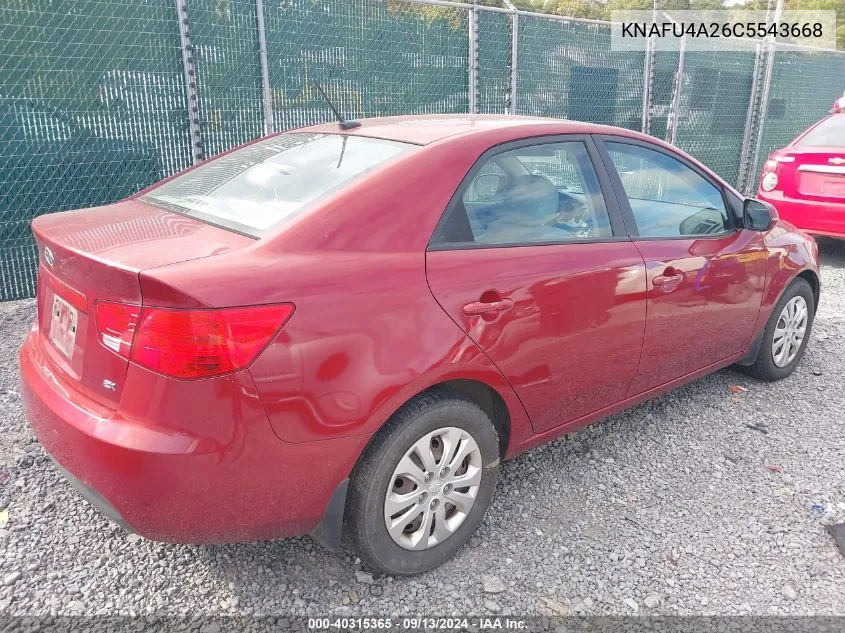 KNAFU4A26C5543668 2012 Kia Forte Ex