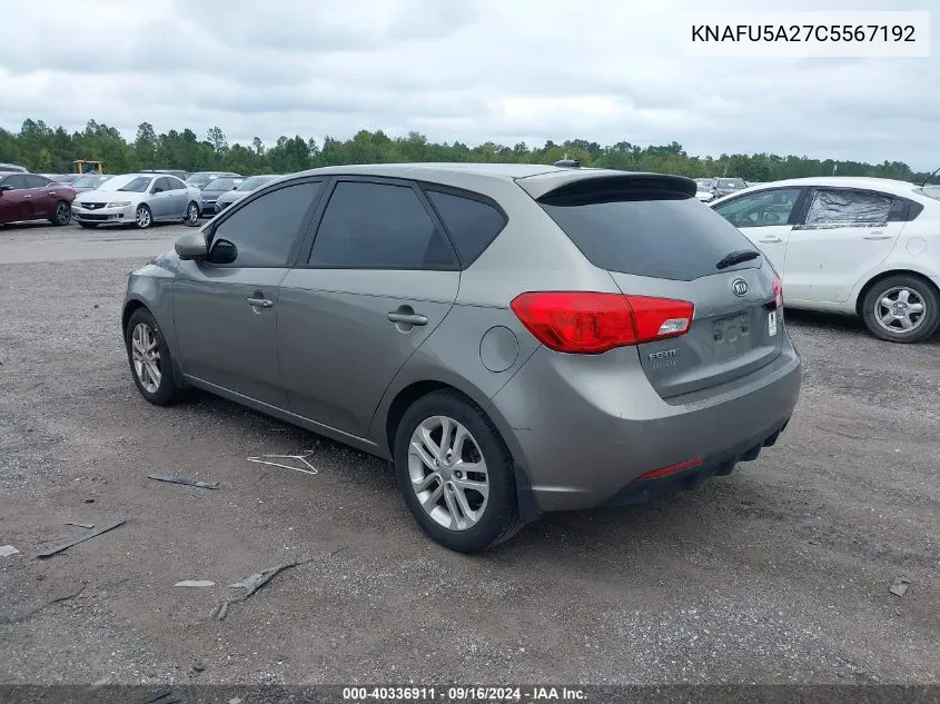 2012 Kia Forte Ex VIN: KNAFU5A27C5567192 Lot: 40336911