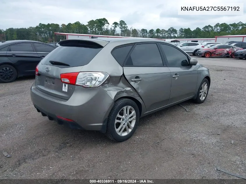 KNAFU5A27C5567192 2012 Kia Forte Ex