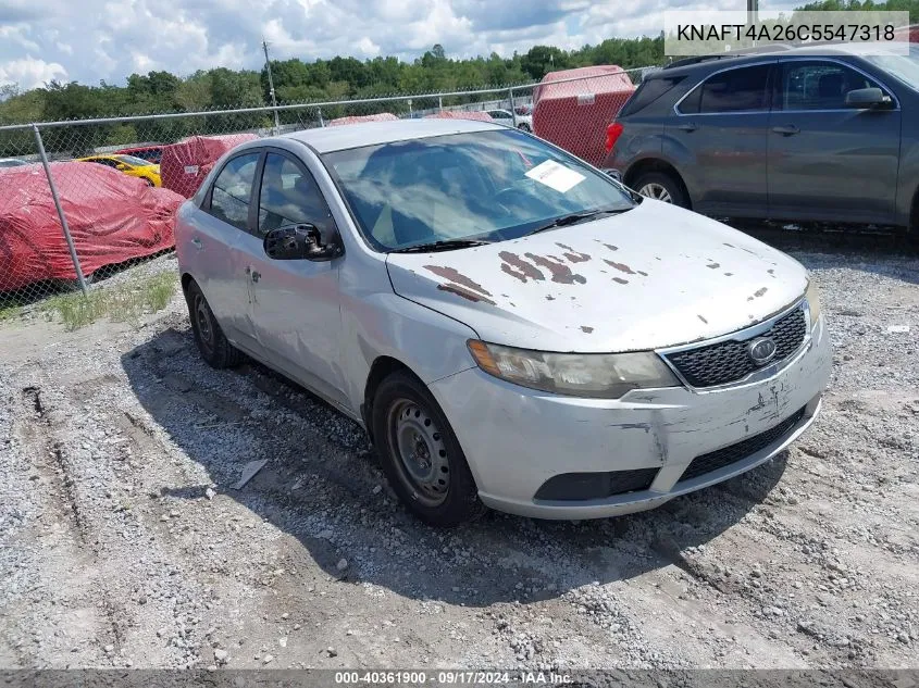 2012 Kia Forte Lx VIN: KNAFT4A26C5547318 Lot: 40361900