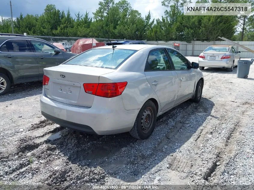 2012 Kia Forte Lx VIN: KNAFT4A26C5547318 Lot: 40361900