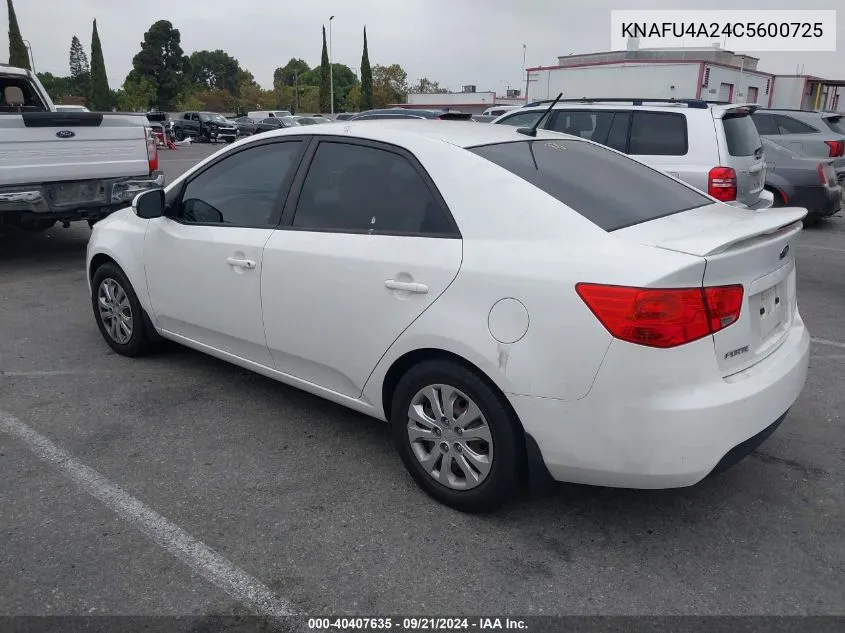 KNAFU4A24C5600725 2012 Kia Forte Ex