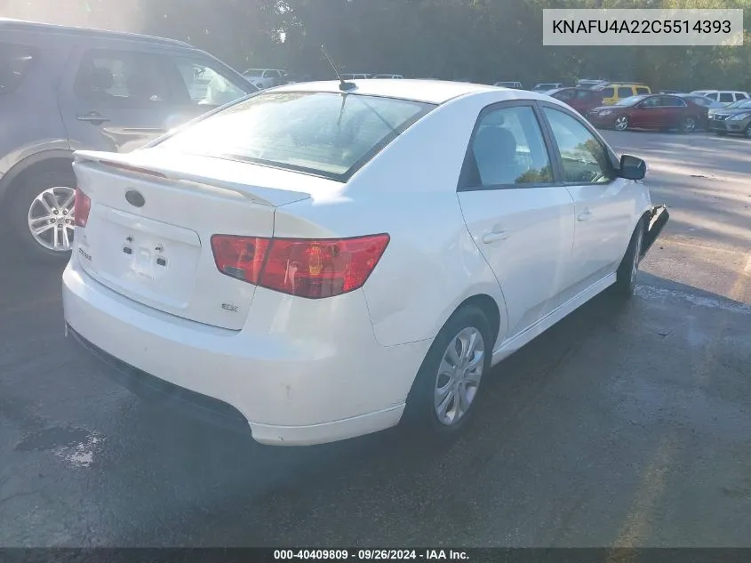 2012 Kia Forte Ex VIN: KNAFU4A22C5514393 Lot: 40409809