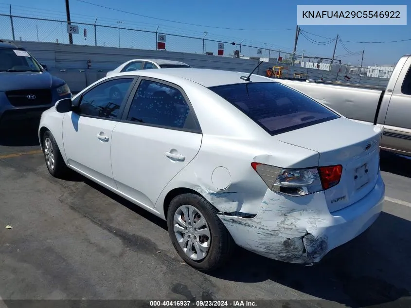 KNAFU4A29C5546922 2012 Kia Forte Ex