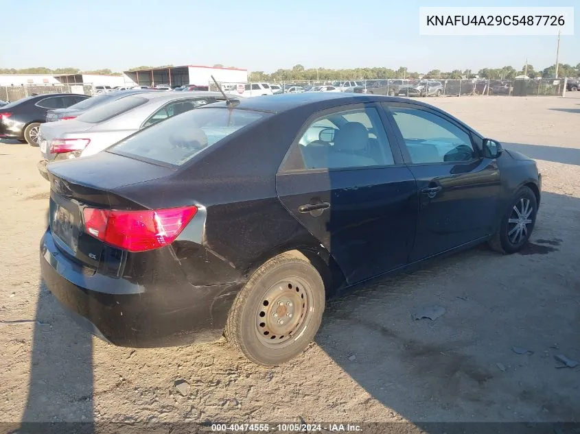 2012 Kia Forte Ex VIN: KNAFU4A29C5487726 Lot: 40474555