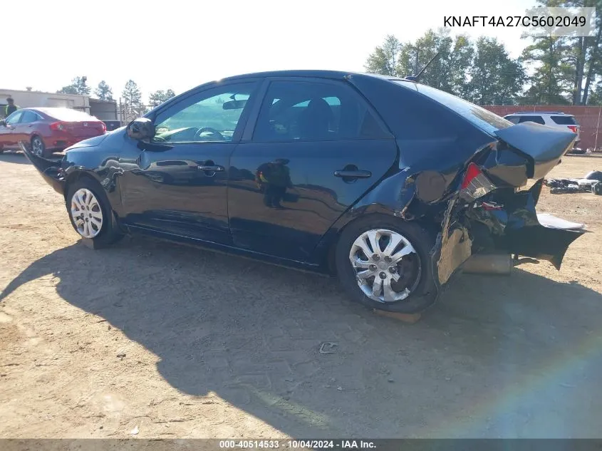 2012 Kia Forte Lx VIN: KNAFT4A27C5602049 Lot: 40514533