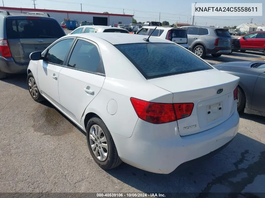 2012 Kia Forte Lx VIN: KNAFT4A24C5558611 Lot: 40539106