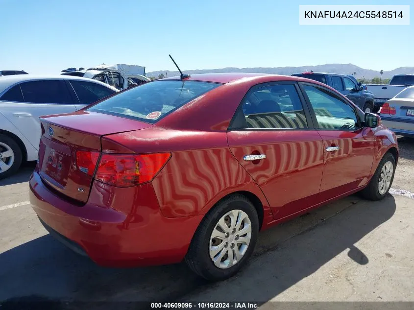 2012 Kia Forte Ex VIN: KNAFU4A24C5548514 Lot: 40609096