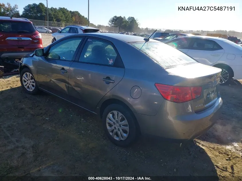 2012 Kia Forte Ex VIN: KNAFU4A27C5487191 Lot: 40628043