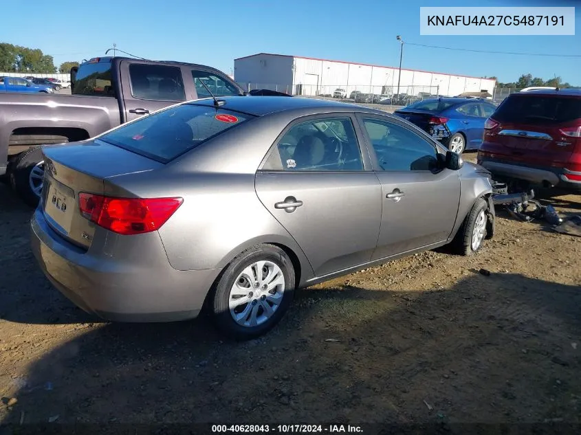 2012 Kia Forte Ex VIN: KNAFU4A27C5487191 Lot: 40628043