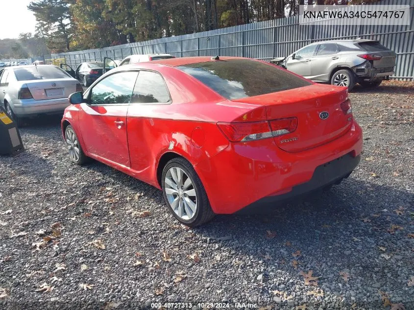 2012 Kia Forte Koup Sx VIN: KNAFW6A34C5474767 Lot: 40727313