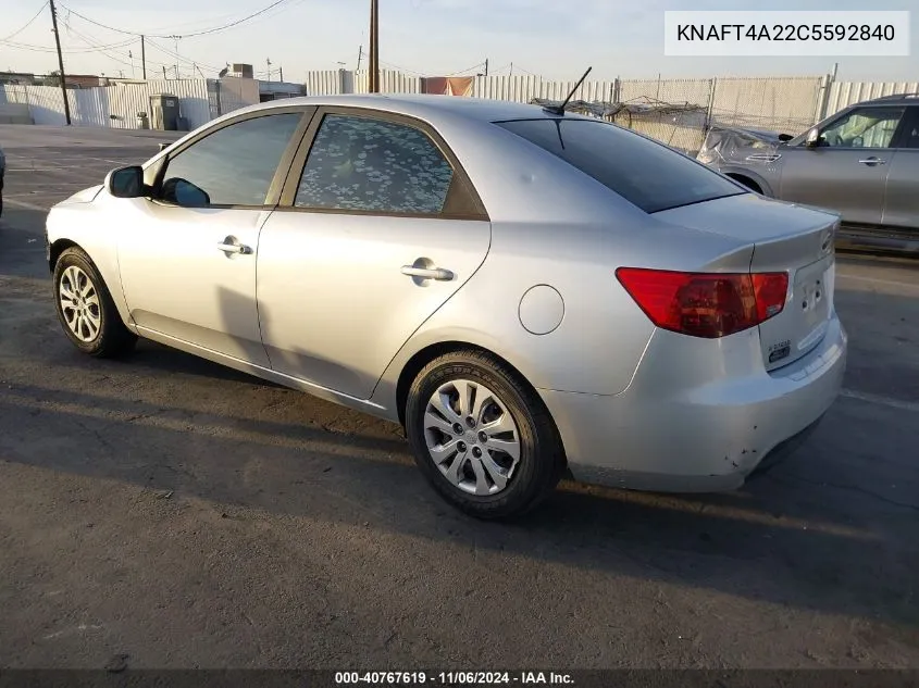 2012 Kia Forte Lx VIN: KNAFT4A22C5592840 Lot: 40767619