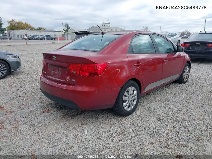 2012 Kia Forte Ex VIN: KNAFU4A28C5483778 Lot: 40786785