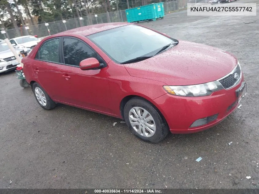 2012 Kia Forte Ex VIN: KNAFU4A27C5557742 Lot: 40835634