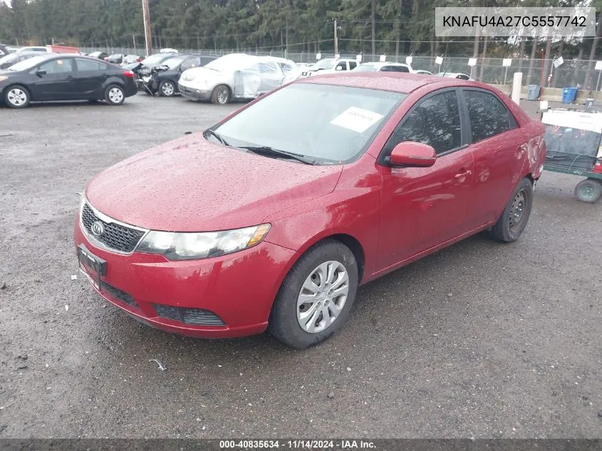 2012 Kia Forte Ex VIN: KNAFU4A27C5557742 Lot: 40835634