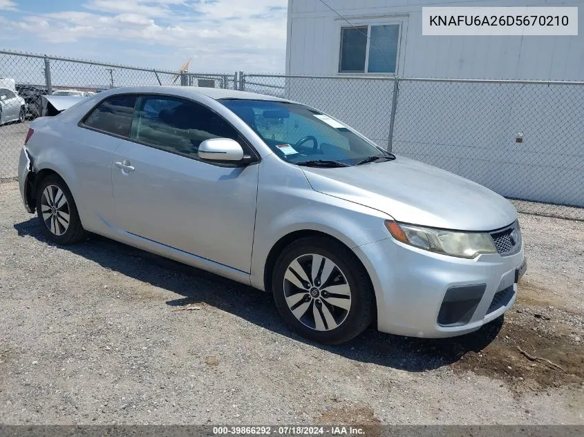 2013 Kia Forte Koup Ex VIN: KNAFU6A26D5670210 Lot: 39866292