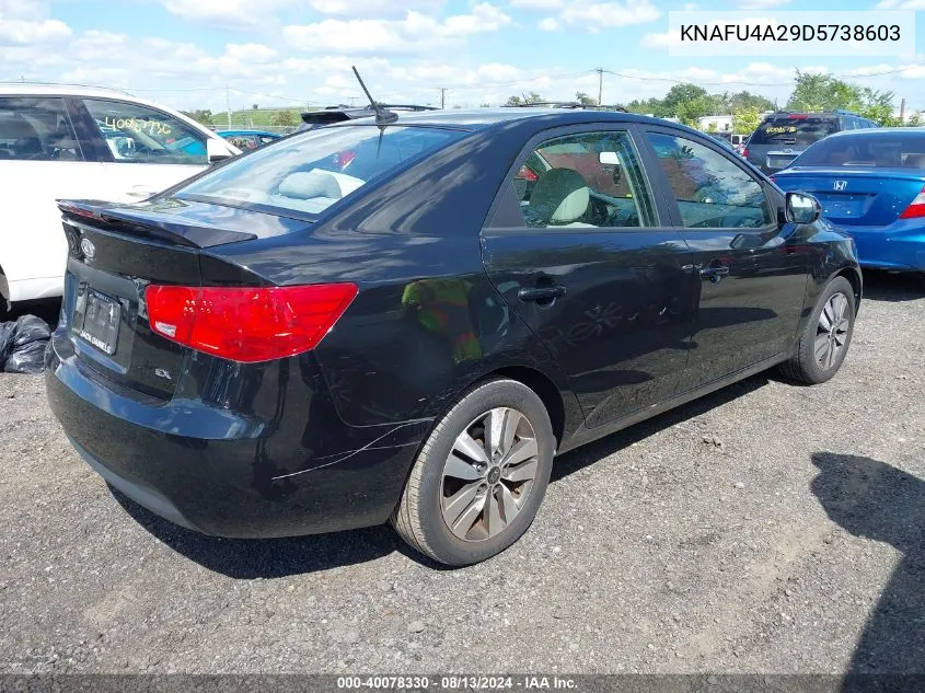 2013 Kia Forte Ex VIN: KNAFU4A29D5738603 Lot: 40078330