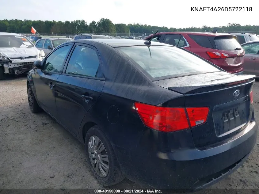 2013 Kia Forte Lx VIN: KNAFT4A26D5722118 Lot: 40150098