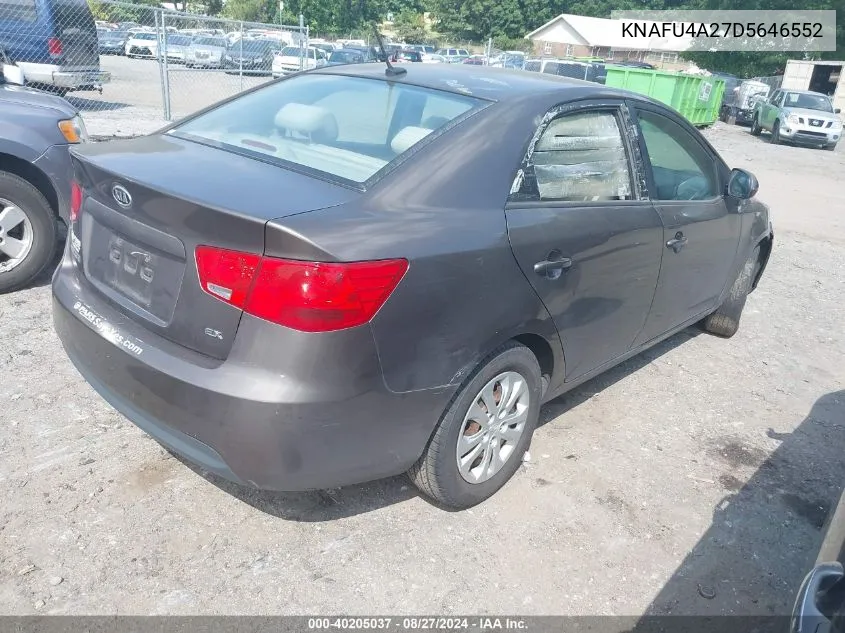 2013 Kia Forte Ex VIN: KNAFU4A27D5646552 Lot: 40205037