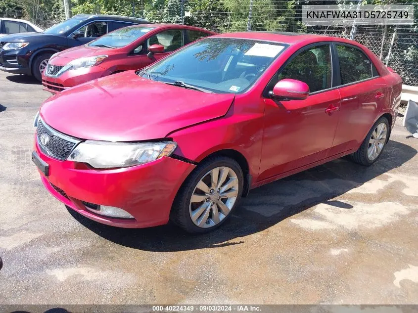 2013 Kia Forte Sx VIN: KNAFW4A31D5725749 Lot: 40224349