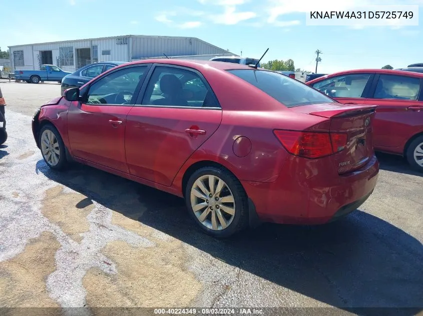 2013 Kia Forte Sx VIN: KNAFW4A31D5725749 Lot: 40224349