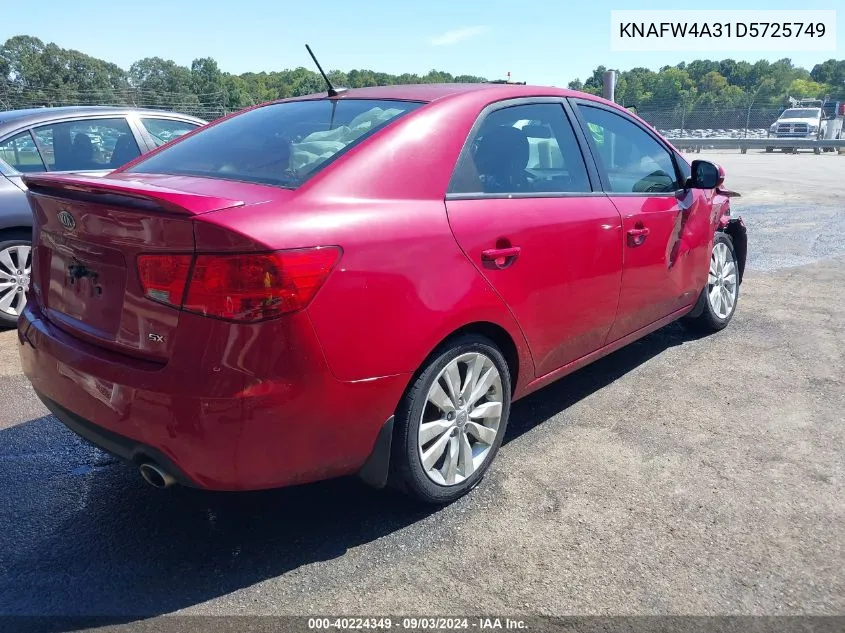 2013 Kia Forte Sx VIN: KNAFW4A31D5725749 Lot: 40224349