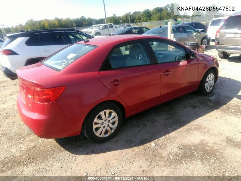 2013 Kia Forte Ex VIN: KNAFU4A28D5647502 Lot: 40304741