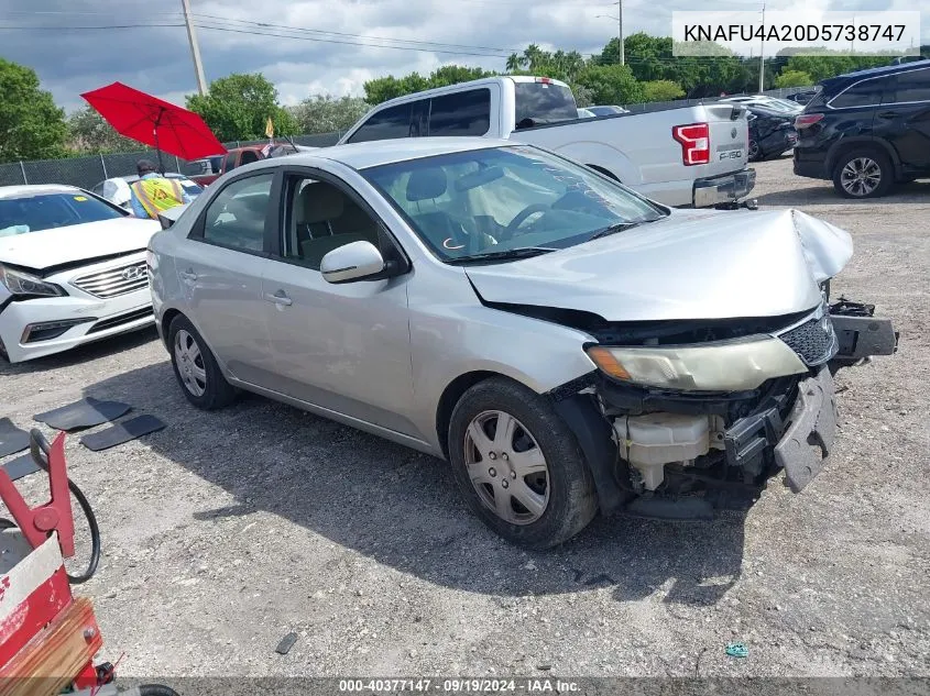 2013 Kia Forte Ex VIN: KNAFU4A20D5738747 Lot: 40377147