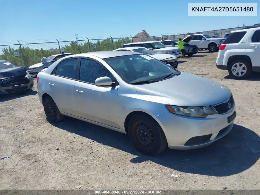 2013 Kia Forte Lx VIN: KNAFT4A27D5651480 Lot: 40458940