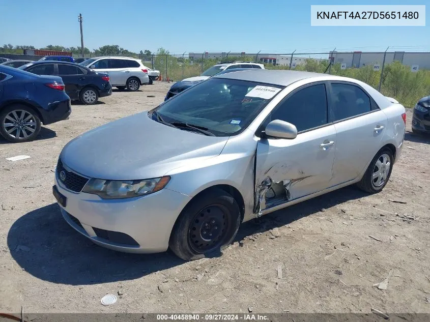 KNAFT4A27D5651480 2013 Kia Forte Lx