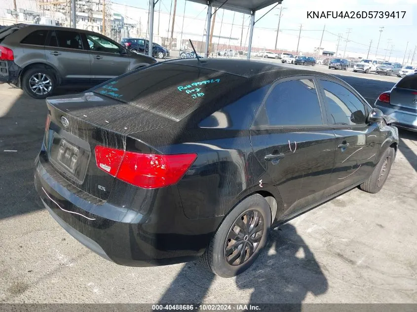 2013 Kia Forte Ex VIN: KNAFU4A26D5739417 Lot: 40488686