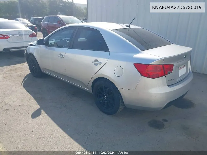 KNAFU4A27D5735019 2013 Kia Forte Ex