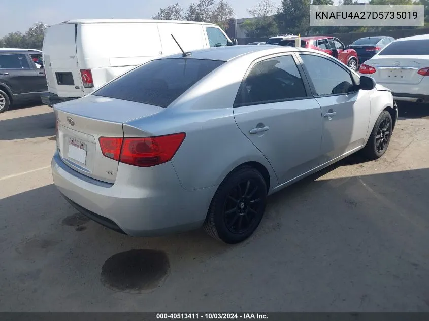 2013 Kia Forte Ex VIN: KNAFU4A27D5735019 Lot: 40513411