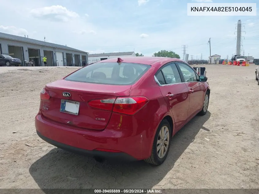 2014 Kia Forte Ex VIN: KNAFX4A82E5104045 Lot: 39455889