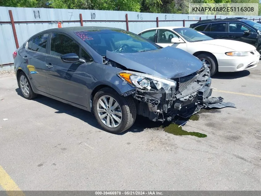 2014 Kia Forte Ex VIN: KNAFX4A82E5116308 Lot: 39466978