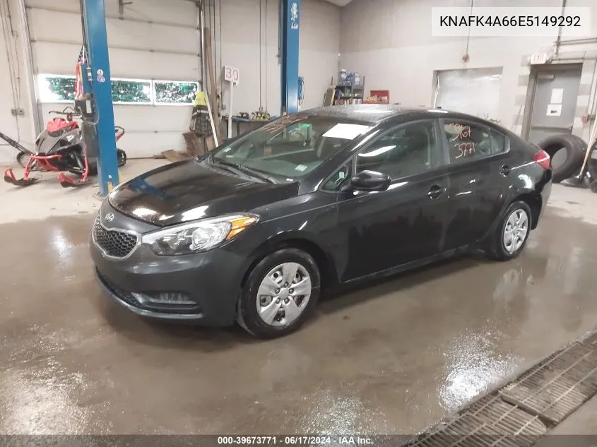 KNAFK4A66E5149292 2014 Kia Forte Lx