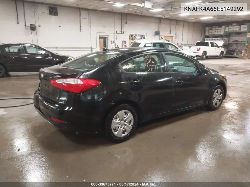 2014 Kia Forte Lx VIN: KNAFK4A66E5149292 Lot: 39673771